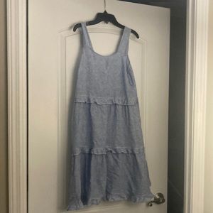 Blue and white striped sundress